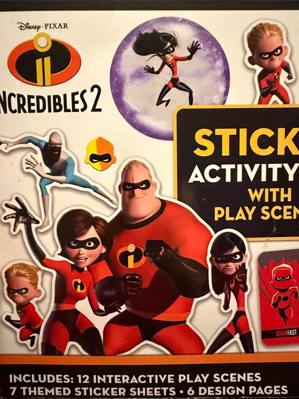 Disney Pixar Incredibles 2- Play Scenes! Over 1,000 reusable Stickers!XL 14”x10”